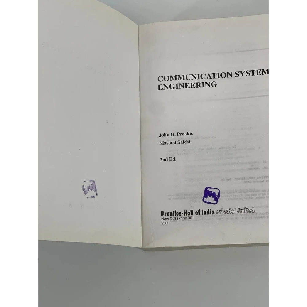 Communication Systems Engineering 2nd Ed Proakis Salehi Paperback